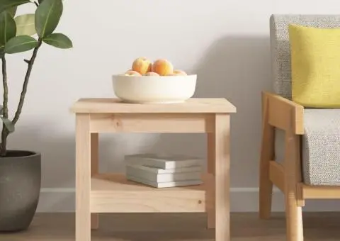 Măsuță de cafea, 45x45x40 cm, lemn masiv de pin - 1/5