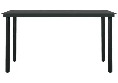 Set mobilier de grădină, 5 piese, gri și negru - 4/5