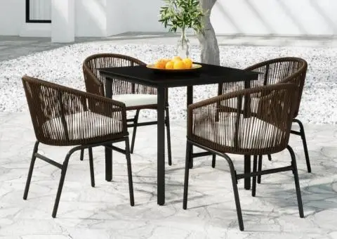 Set de mobilier pentru grădină, 5 piese, maro - 1/5