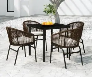 vidaXL Set de mobilier pentru grădină, 5 piese, maro