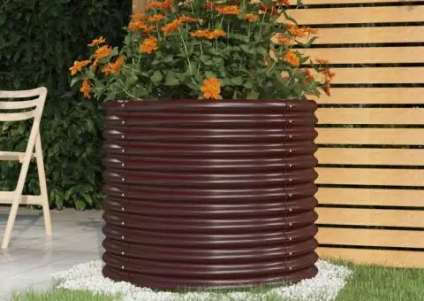 Jardinieră grădină maro 80x80x68 cm oțel vopsit electrostatic - 1/4