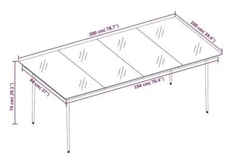 Set de masă pentru grădină, 7 piese, cu perne, negru - 5/5