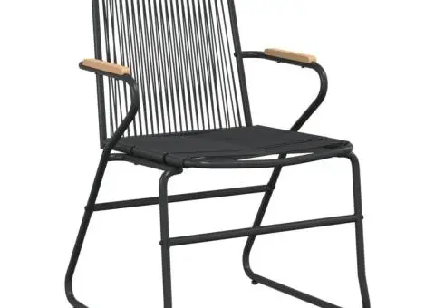 Set cu masă pentru grădină, 3 piese, negru, ratan PVC - 5/5