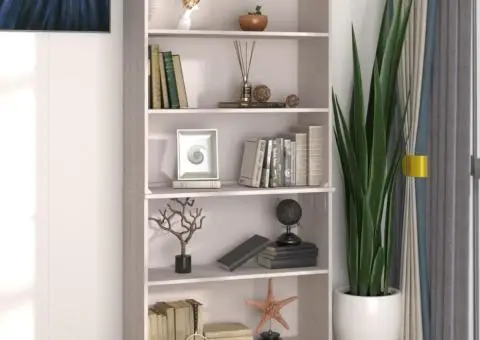 Dulap înalt „HAMAR”, alb, lemn masiv de pin - 1/5