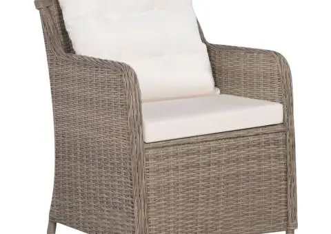 Set mobilier pentru grădină, 3 piese, maro - 4/5