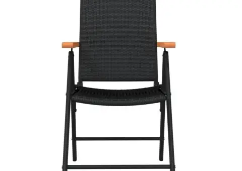 Set mobilier de grădină, 3 piese, negru - 4/5