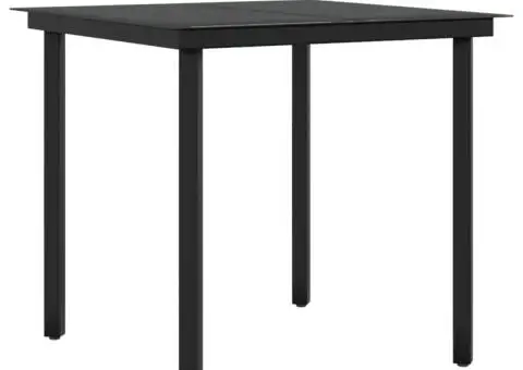 Set masă pentru grădină, 5 piese, cu perne, negru - 5/5