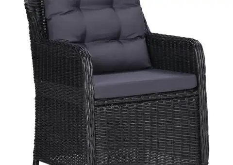 Set de mobilier pentru grădină, 3 piese, negru - 5/5