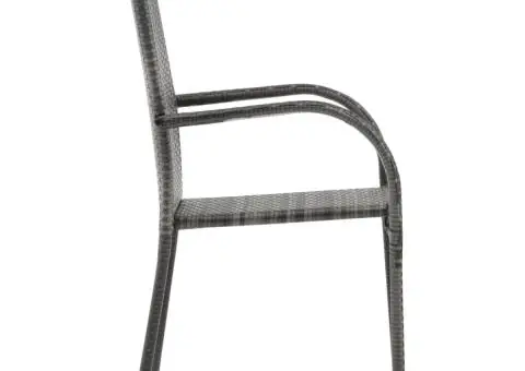 Set mobilier de grădină ,gri și negru, 7 piese - 4/5