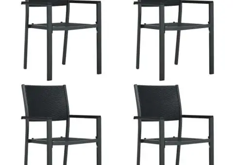 Set de servit masa pentru grădină, 5 piese, negru - 3/5