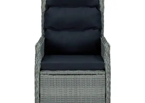 Set mobilier pentru grădină, 3 piese, gri deschis - 4/5