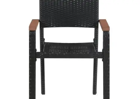 Set de servit masa pentru grădină, 7 piese, negru - 4/5