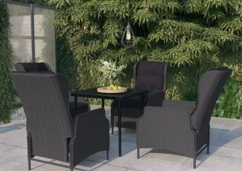 Set mobilier pentru grădină, 5 piese, gri închis - 1/5