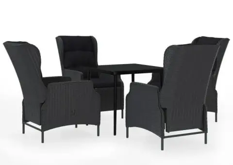 Set mobilier pentru grădină, 5 piese, gri închis - 2/5