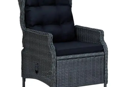 Set mobilier pentru grădină, 5 piese, gri închis - 3/5