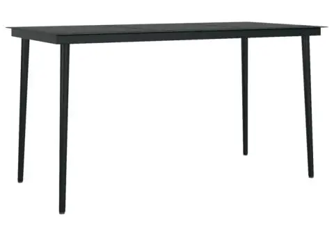 Set mobilier pentru grădină, 7 piese, negru - 5/5