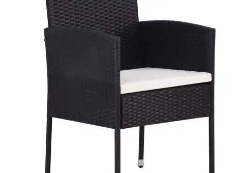 Set de servit masa pentru grădină, 5 piese, negru - 3/5