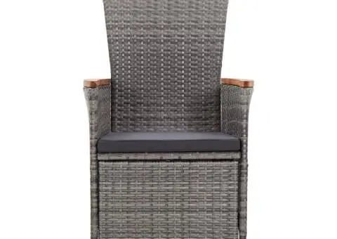 Set de mobilier pentru grădină, cu perne, 7 piese, gri - 4/5