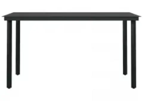 Set de masă pentru grădină, 7 piese, cu perne, negru - 5/5