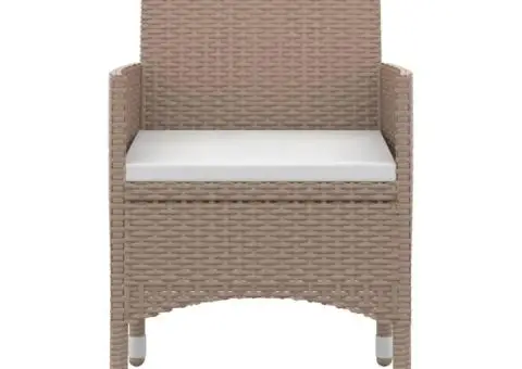 Set mobilier de grădină cu perne, 5 piese, poliratan și sticlă - 4/5