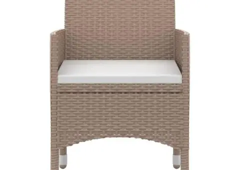 Set mobilier de grădină cu perne, 5 piese, poliratan și sticlă - 4/5