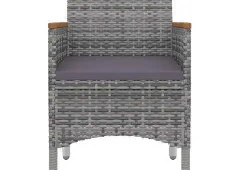 Set mobilier de grădină cu perne, 7 piese, poliratan și sticlă - 4/5