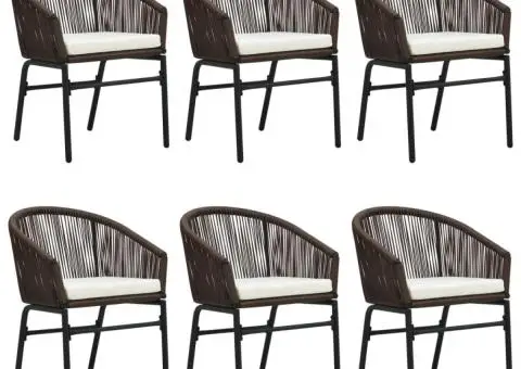 Set de mobilier pentru grădină, 7 piese, maro - 3/5