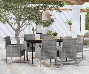 vidaXL Set de mobilier pentru grădină, 7 piese, antracit