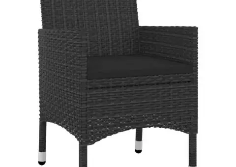 Set mobilier de grădină cu perne, 7 piese, poliratan și sticlă - 3/5