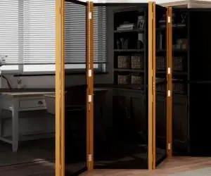 vidaXL Paravan de cameră cu 6 panouri, negru, 420x180 cm