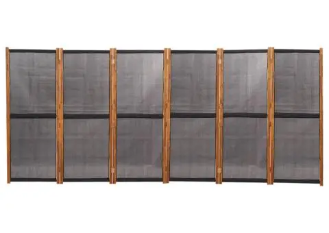 Paravan de cameră cu 6 panouri, negru, 420x180 cm - 4/5