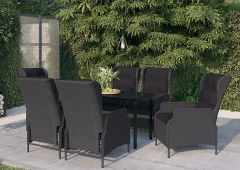 Set mobilier pentru grădină, 7 piese, gri închis - 1/5