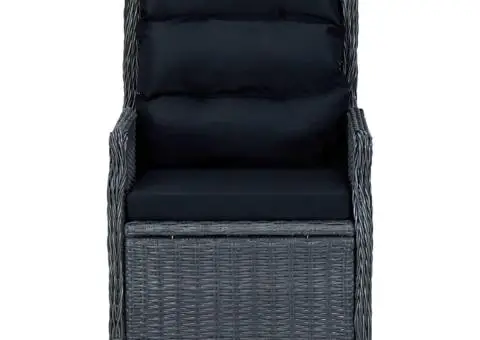 Set mobilier pentru grădină, 7 piese, gri închis - 4/5