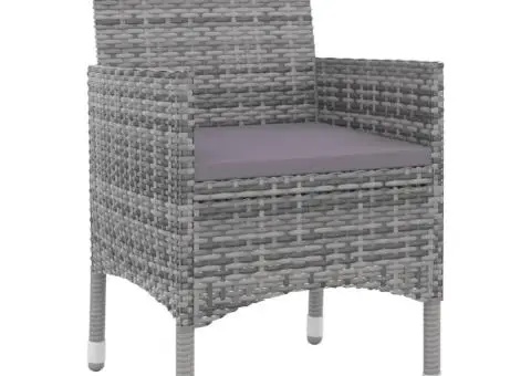 Set mobilier de grădină cu perne, 3 piese, poliratan și sticlă - 3/5