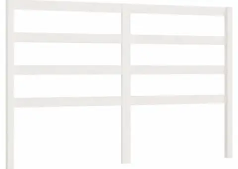 Tăblie de pat, alb, 126x4x100 cm, lemn masiv de pin - 2/5