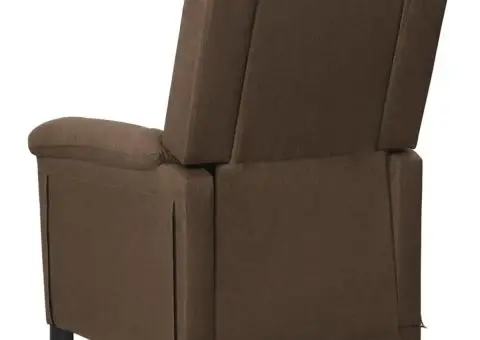 Fotoliu de masaj cu ridicare, maro, material textil - 5/5