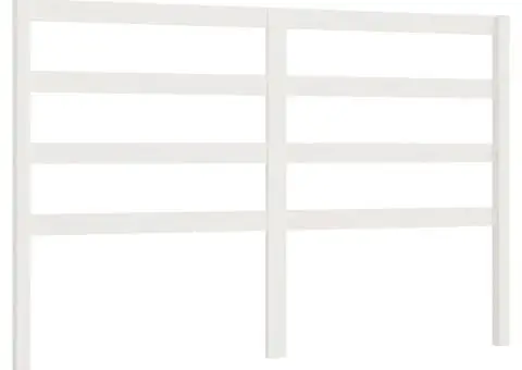 Tăblie de pat, alb, 156x4x100 cm, lemn masiv de pin - 2/5