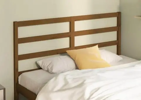 Tăblie de pat, maro miere, 126x4x100 cm, lemn masiv de pin - 1/5