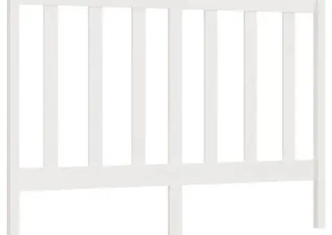 Tăblie de pat, alb, 141x4x100 cm, lemn masiv de pin - 2/5