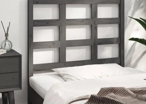 Tăblie de pat gri 95,5x4x100 cm Lemn masiv de pin - 4/5