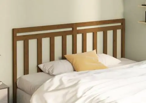 Tăblie de pat, maro miere, 206x4x100 cm, lemn masiv de pin - 3/5