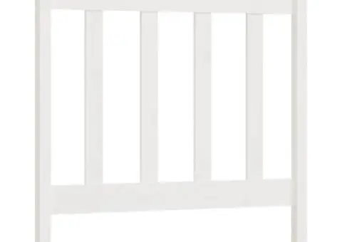 Tăblie de pat, alb, 106x4x100 cm, lemn masiv de pin - 2/5