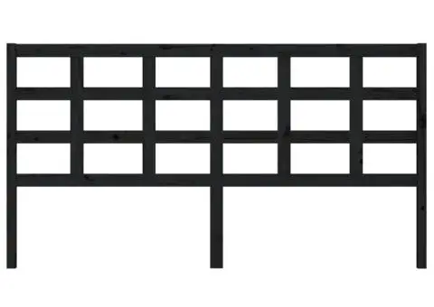 Tăblie de pat, negru, 185,5x4x100 cm, lemn masiv de pin - 3/5