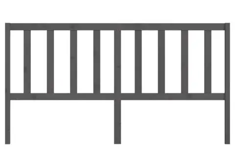 Tăblie de pat, gri, 206x4x100 cm, lemn masiv de pin - 4/5