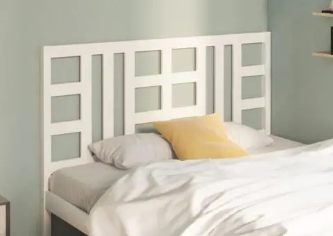 Tăblie de pat, alb, 166x4x100 cm, lemn masiv de pin - 1/5