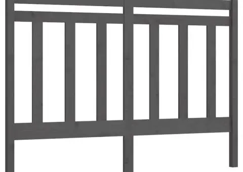 Tăblie de pat, gri, 156x4x100 cm, lemn masiv de pin - 2/5