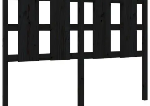 Tăblie de pat, negru, 140,5x4x100 cm, lemn masiv de pin - 2/5