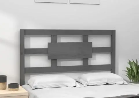 Tăblie de pat, gri, 105,5x4x100 cm, lemn masiv de pin - 3/5