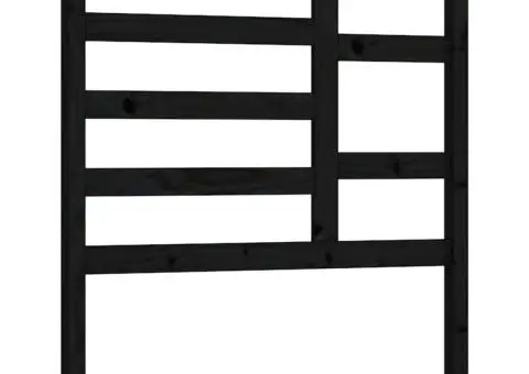 Tăblie de pat, negru, 106x4x104 cm, lemn masiv de pin - 2/5