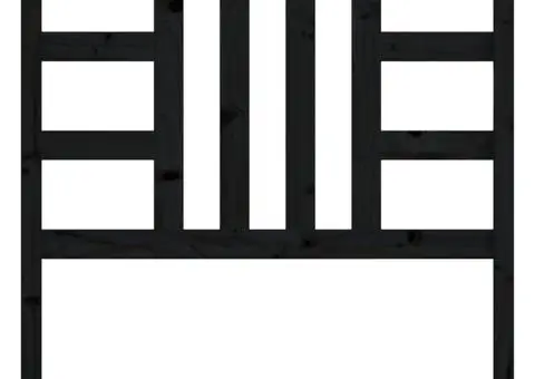 Tăblie de pat, negru, 96x4x100 cm, lemn masiv de pin - 4/5